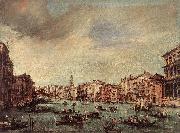 GUARDI, Francesco The Grand Canal, Looking toward the Rialto Bridge sg Spain oil painting artist